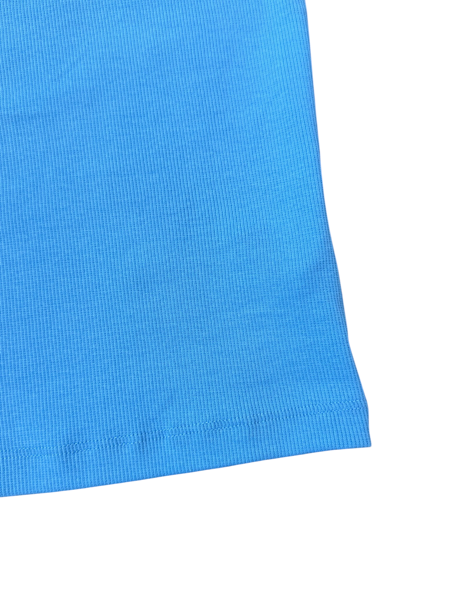 Reca Ribbed Ruffle Top - Blue Flower