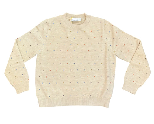 Bejeweled Sweater - Beige