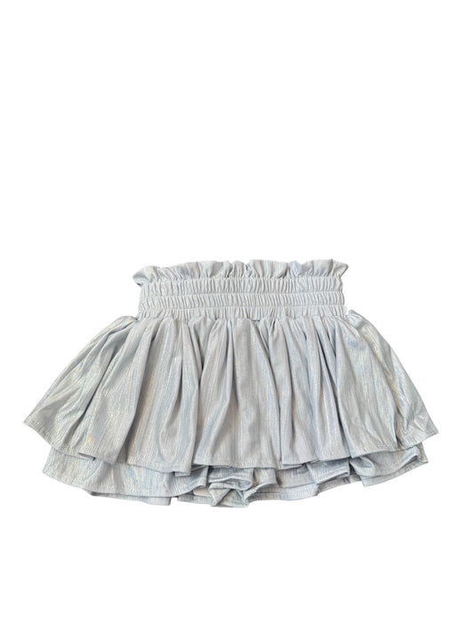 Shimmer Plisse Skort - Silver