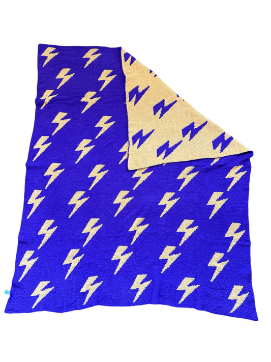 Lightning Plush Throw - Purple/Cantaloupe