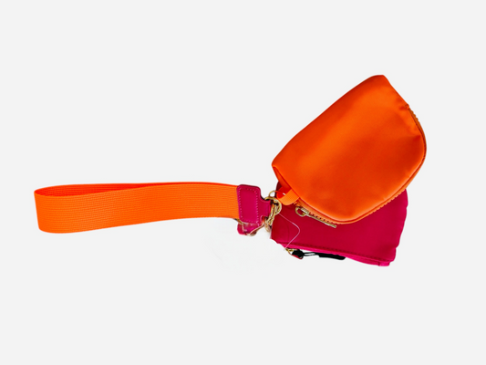 Jane Marie Wristlet - Orange/Hot Pink