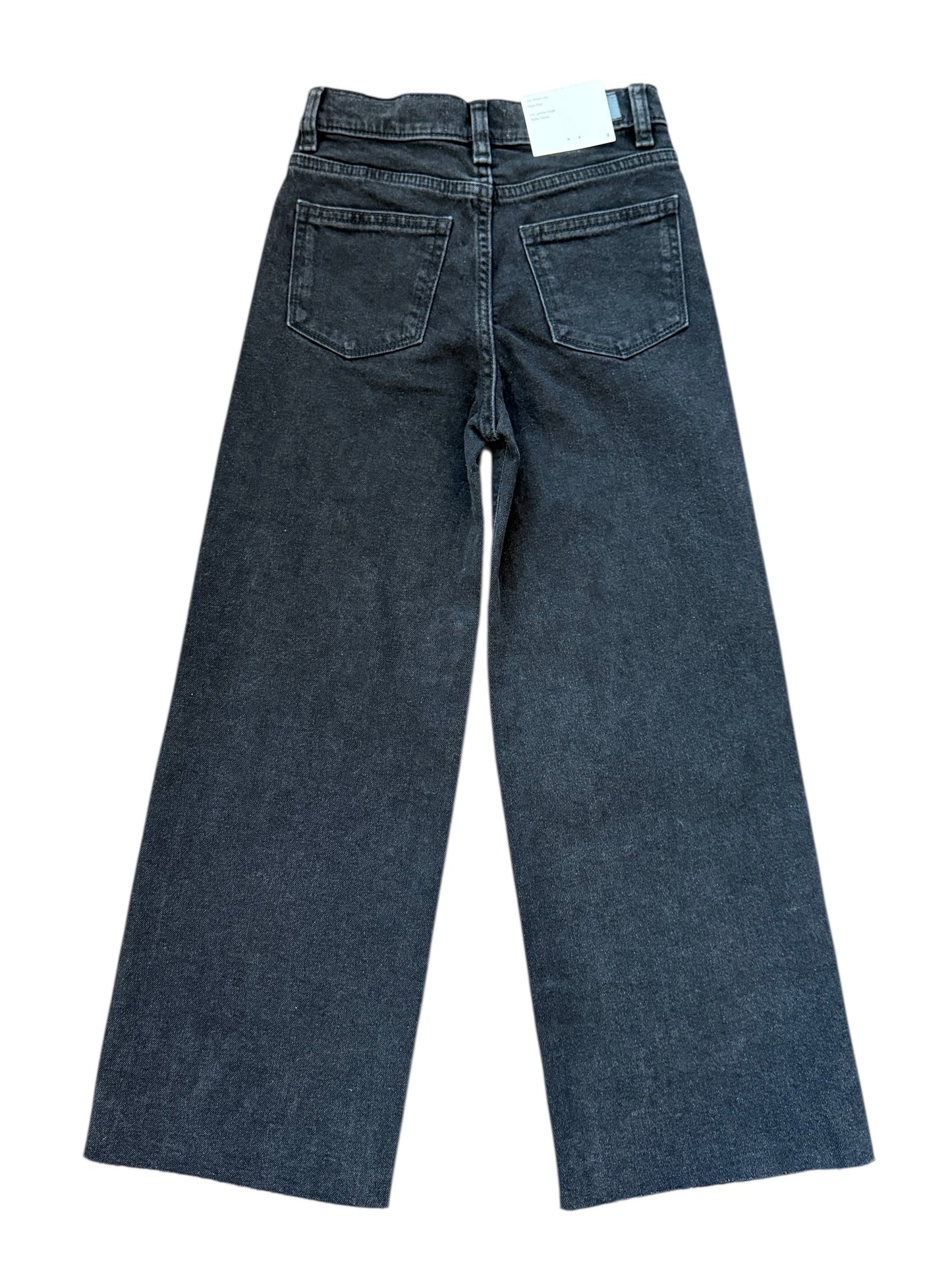 Lily Wide Leg w/ Distressed Hem - Black