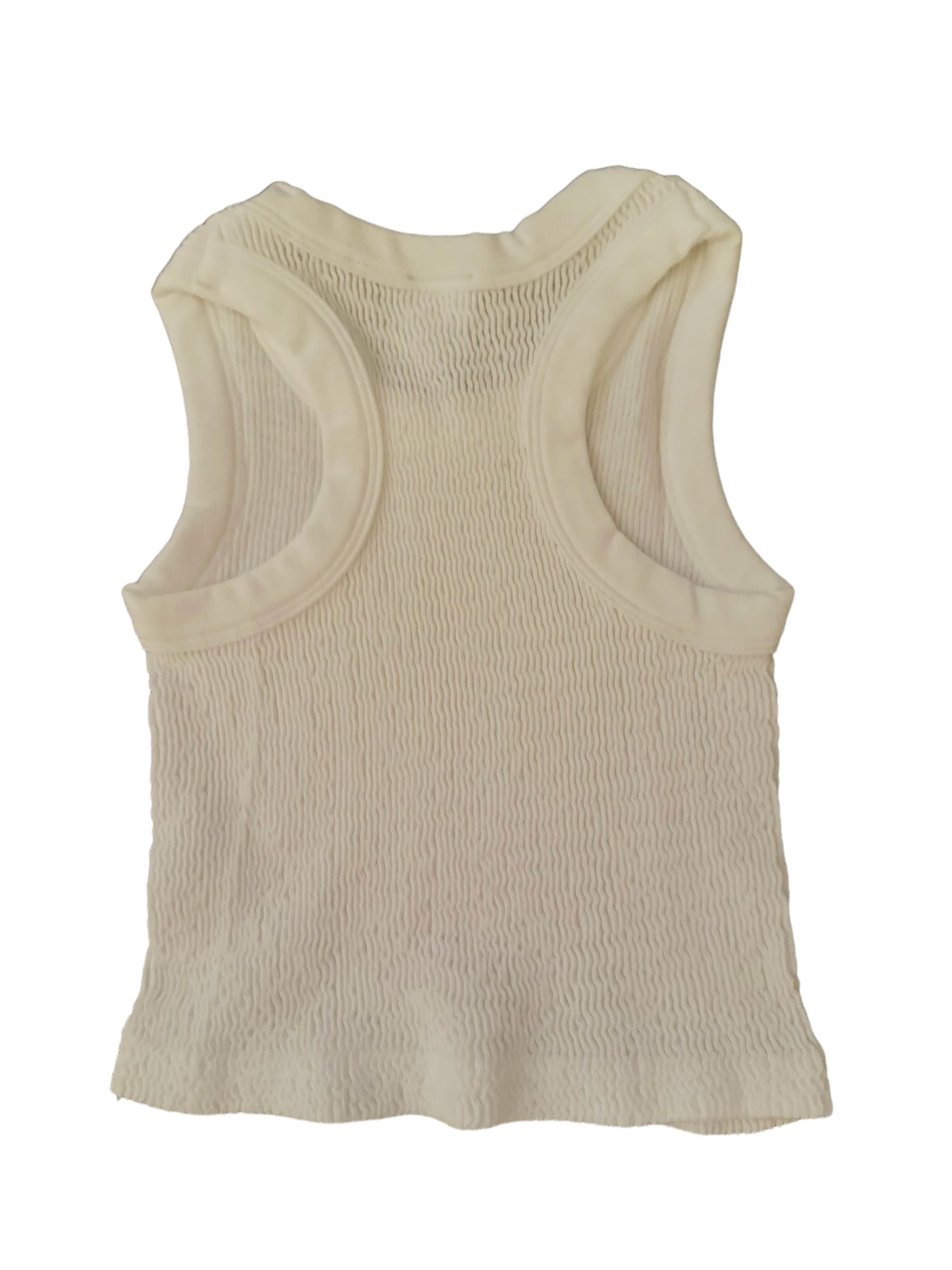 Smocked Crop Tank - White