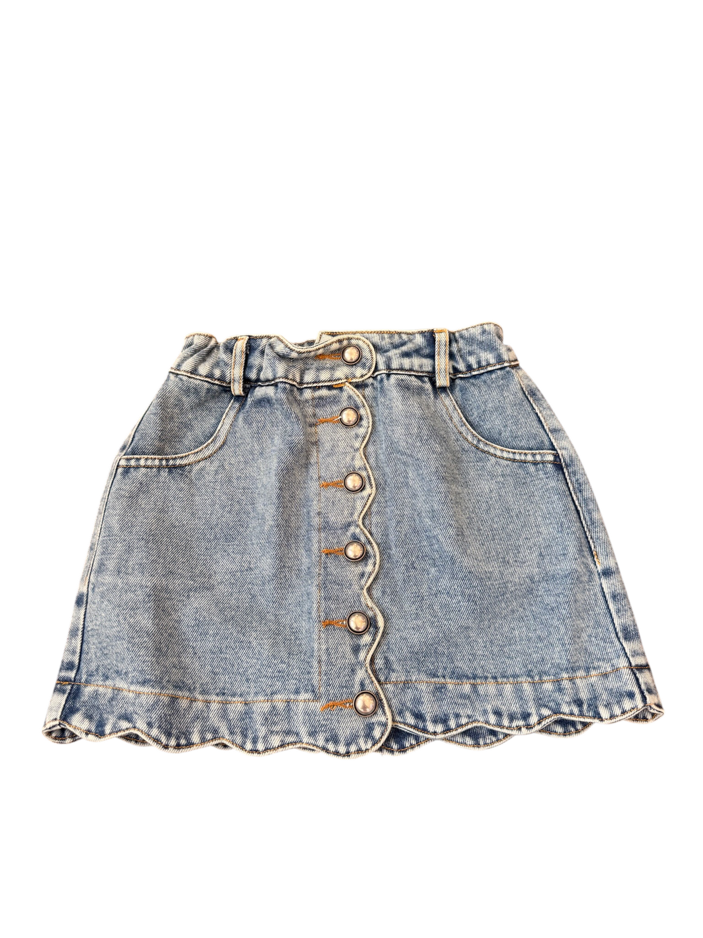 Scallop Edge Button Skirt