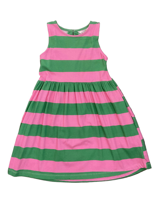 Rugby Print Summer Dress - Pink and Green