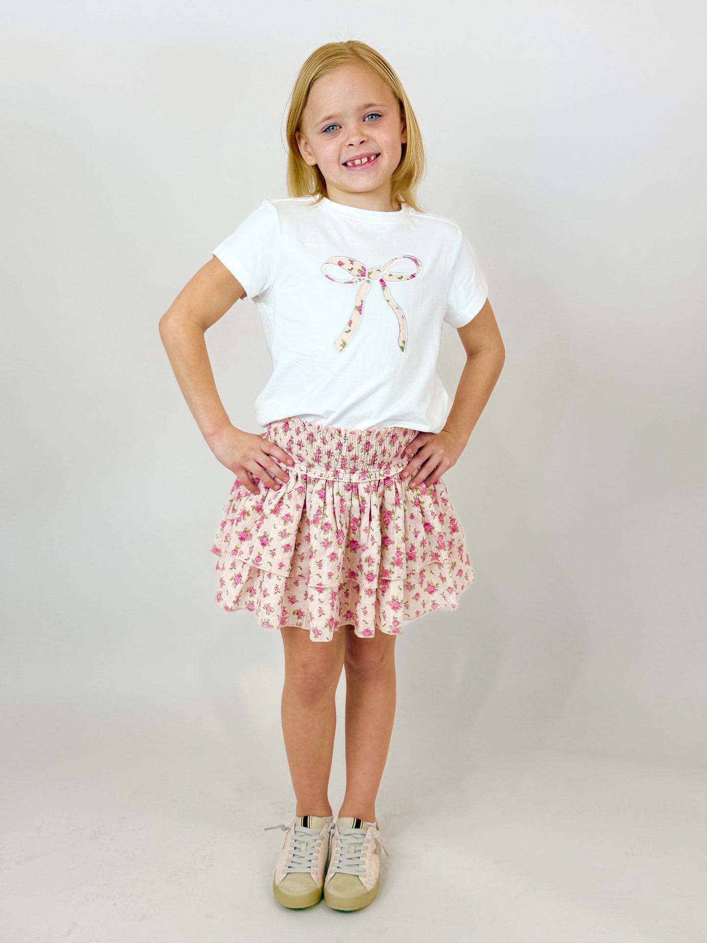 Bow T-Shirt In Petite Rose
