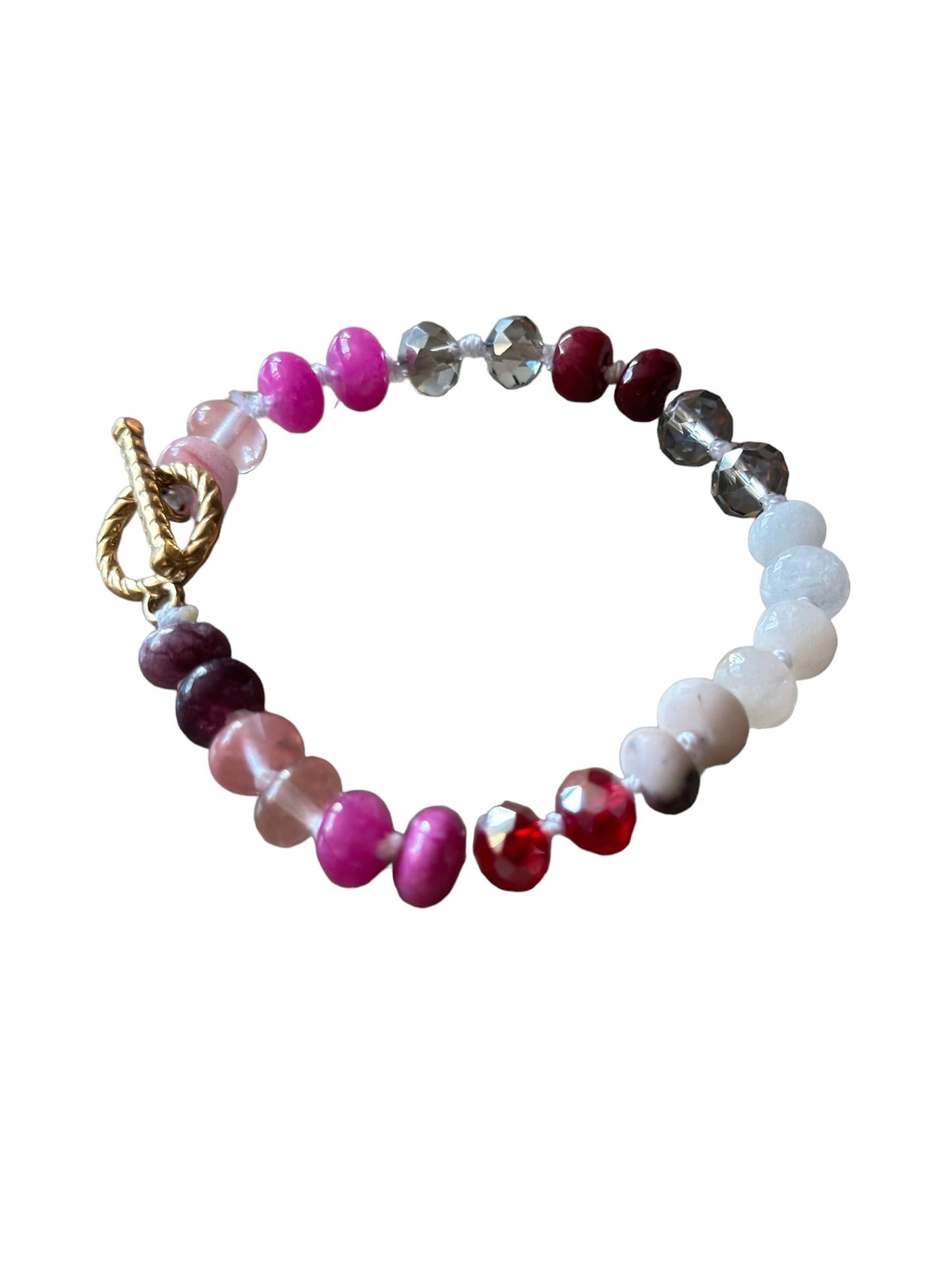 Written in Stone Beaded Bracelet - Youth Pink