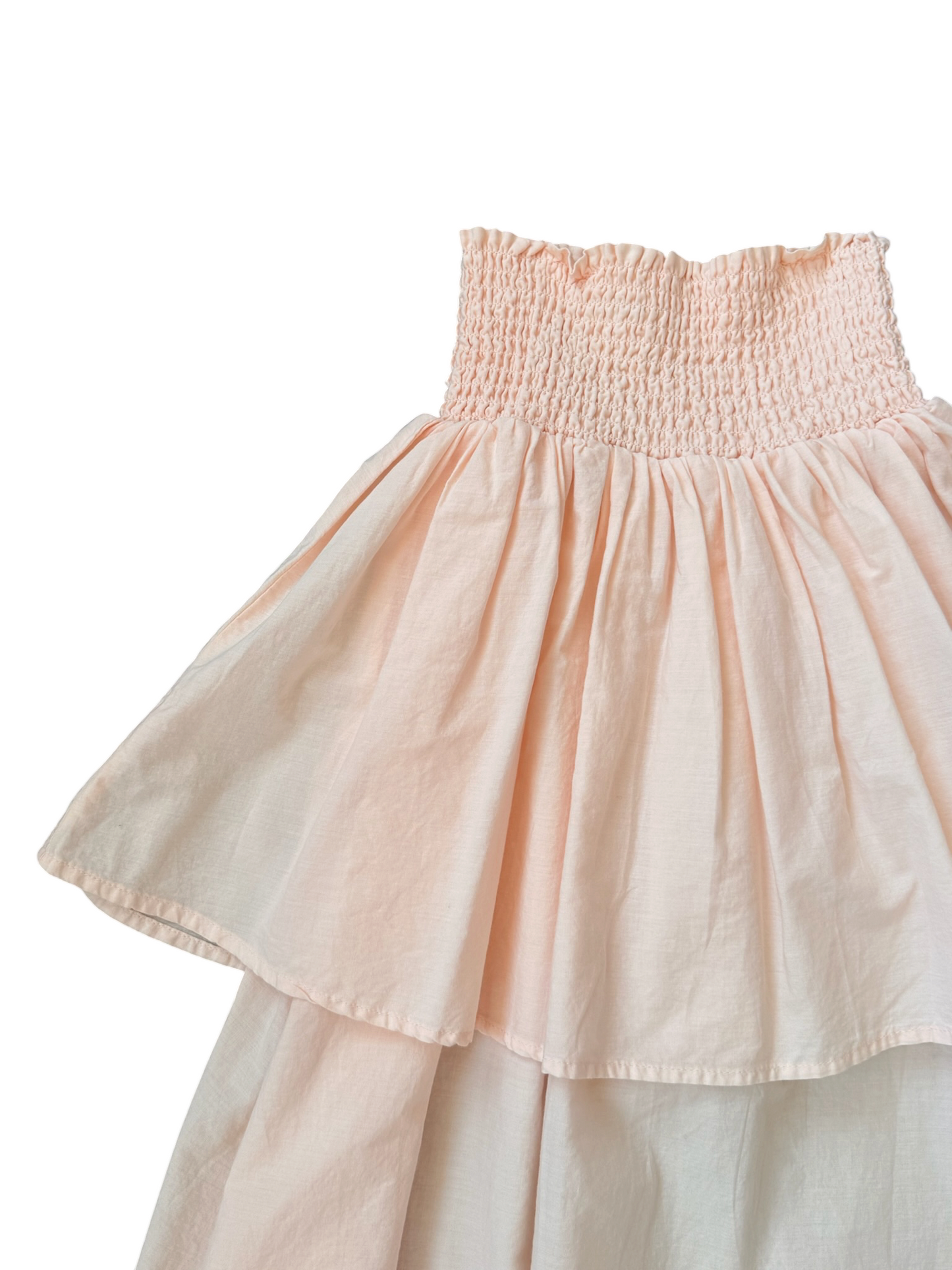 Brenna Smocked Ruffle Maxi Skirt - Cloud Pink
