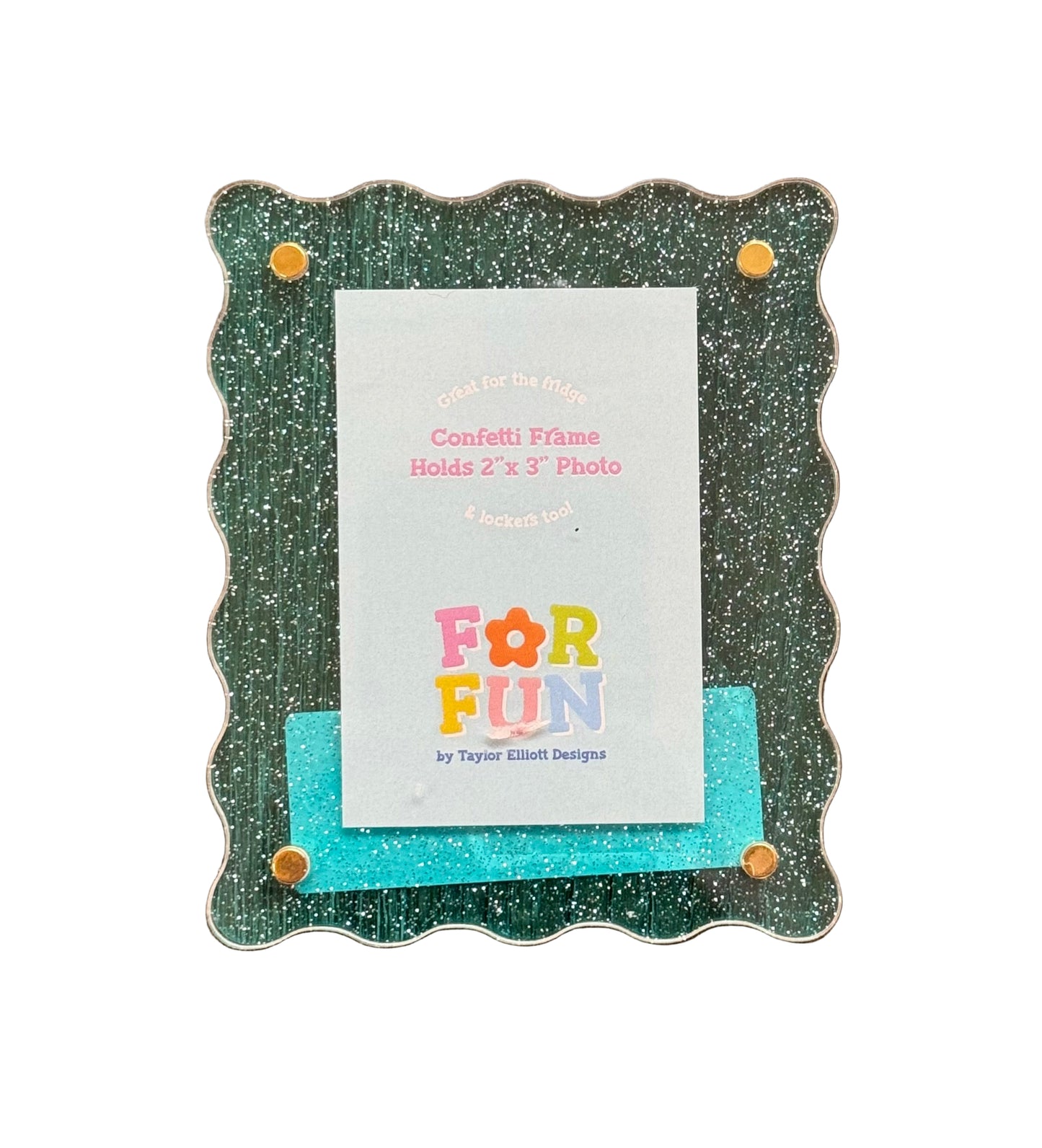 Acrylic Magnetic Frames - Blue Glitter