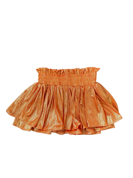 Shimmer Plisse Skort - Orange