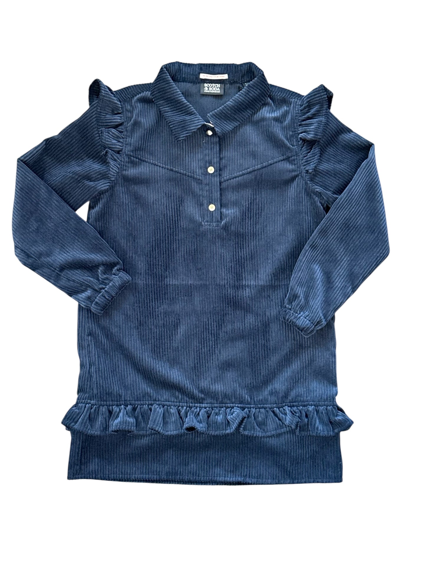 Scotch & Soda Corduroy Dress with Ruffle Detail