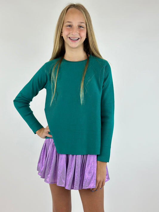 Boxy Knit Sweater - Teal