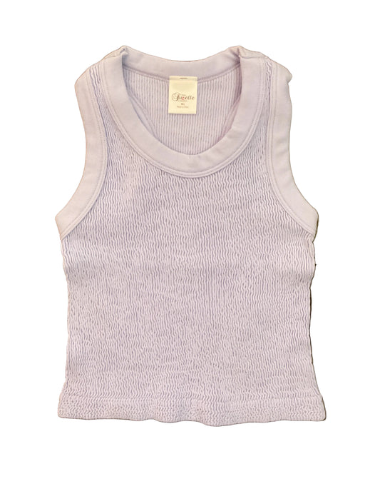 Smocked Crop Tank - Lavender