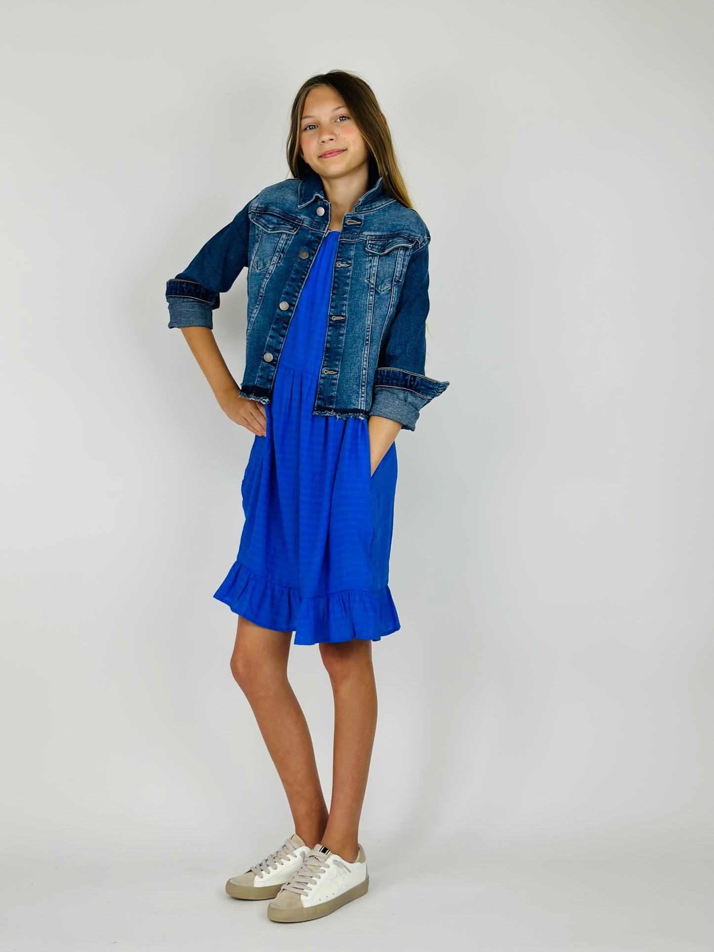 Tiered Ruffle Dress - Blue