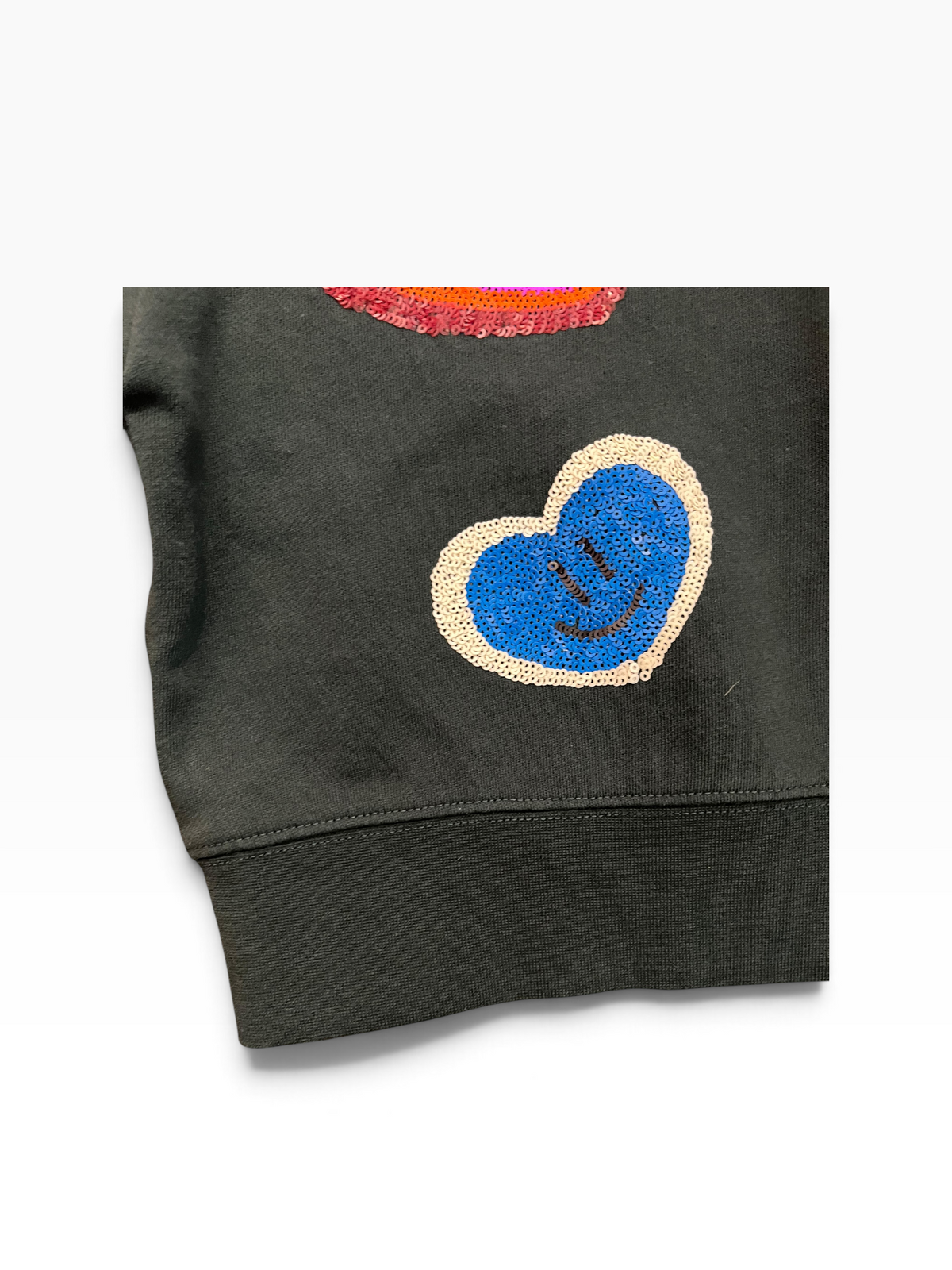 Molo Miki Sequin Heart Sweatshirt - Dark Green
