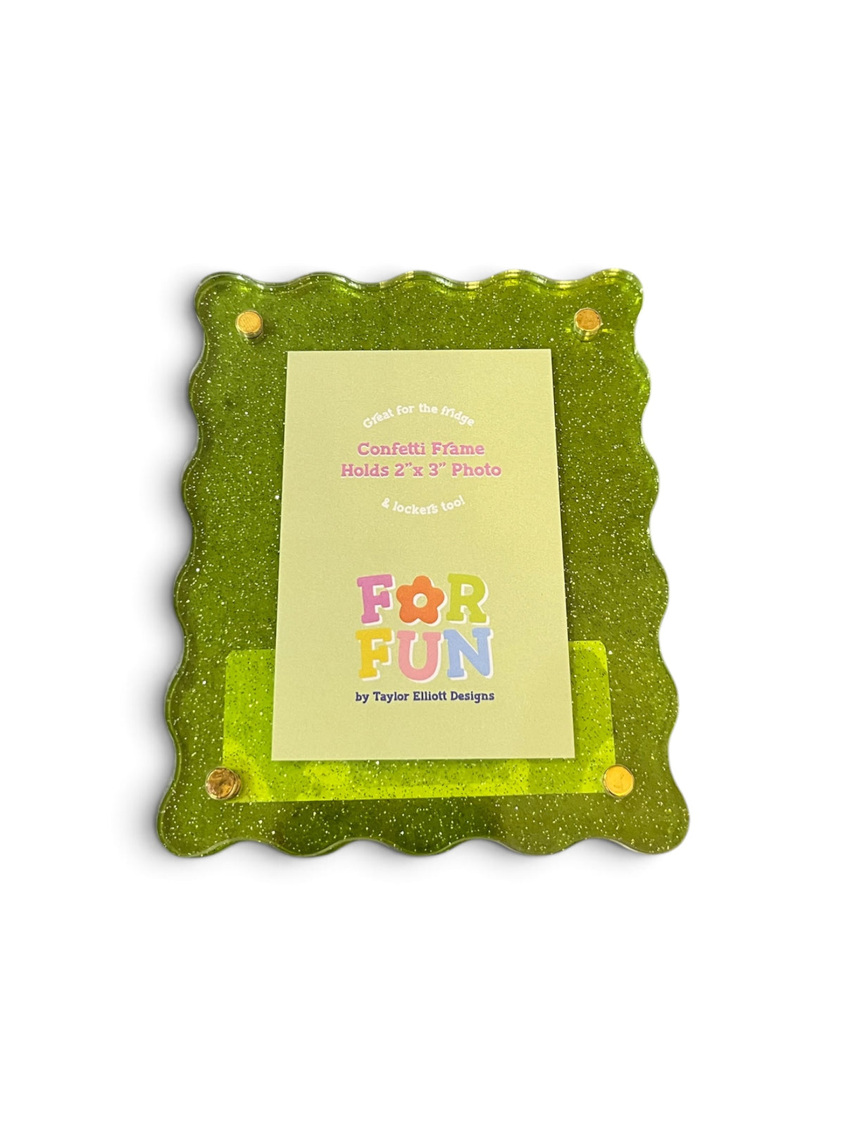 Acrylic Magnetic Frames - Green Glitter