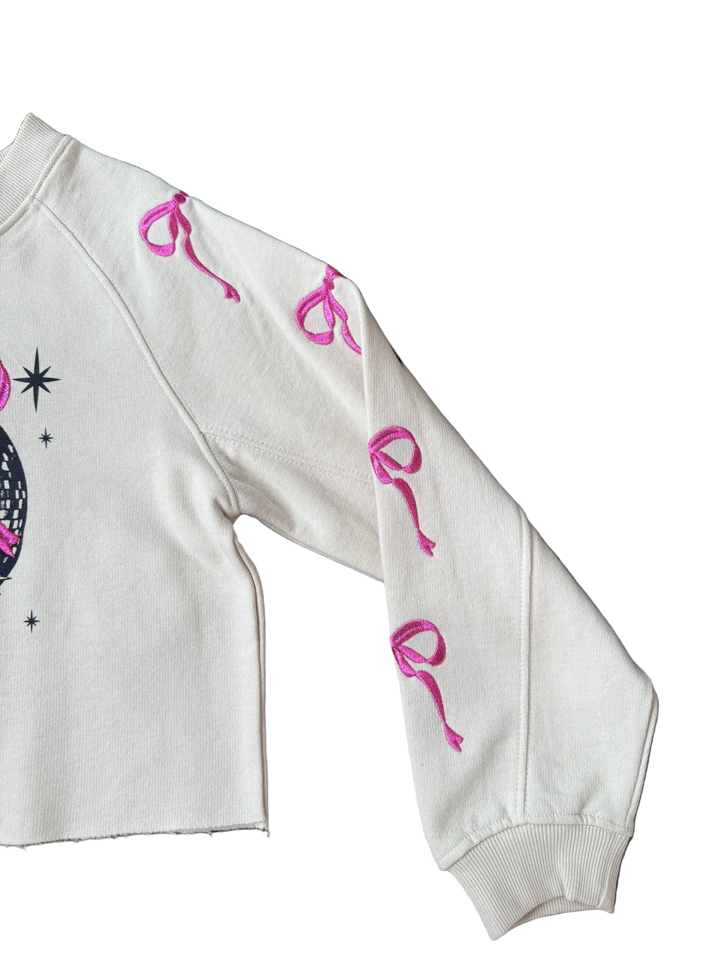 Embroidered Bows & Disco Ball Sweatshirt