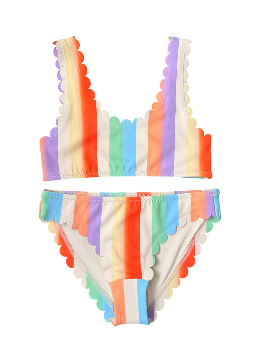 Nolina Scalloped Bikini - Rainbow Paint