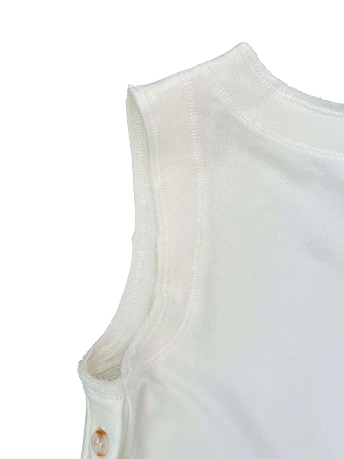 Tenly French Terry Side Button Tank - Ivory