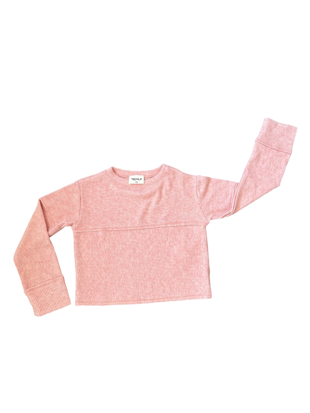 Tenly Hacci Cropped Rib Pullover - Cranberry