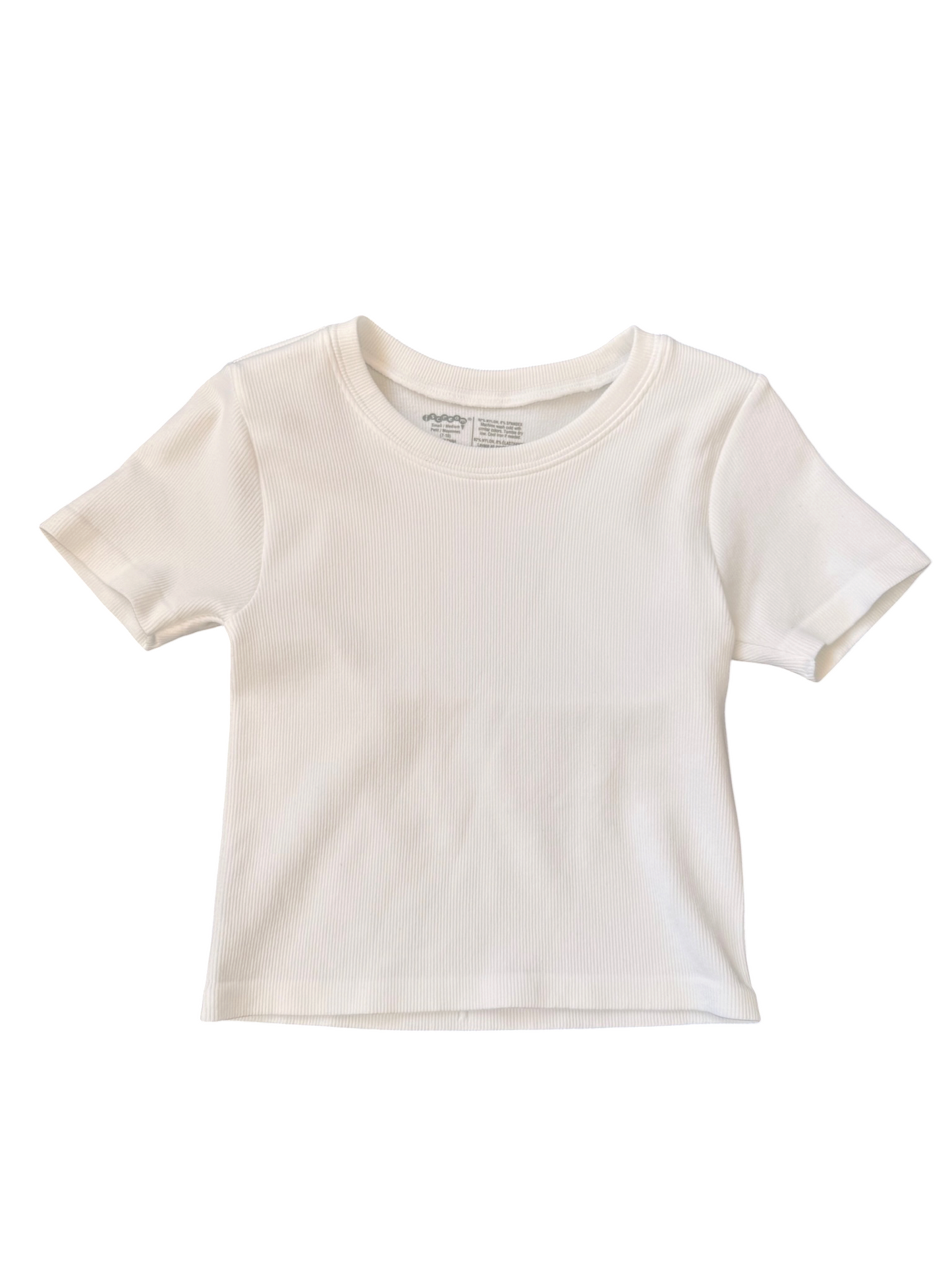 Ribbed Short Sleeve Shirt - White