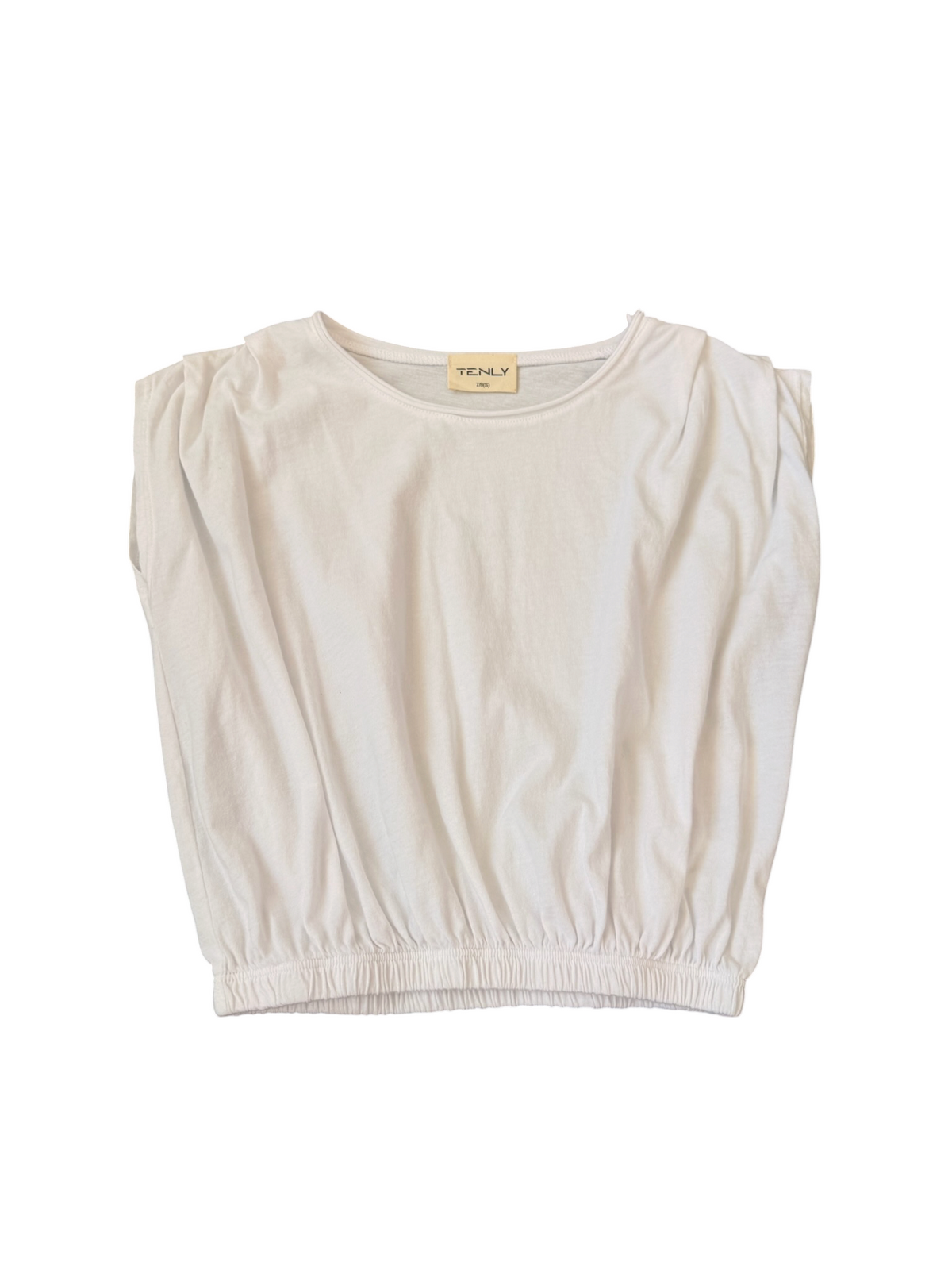 Tenly Pleated Shoulder Tee - White