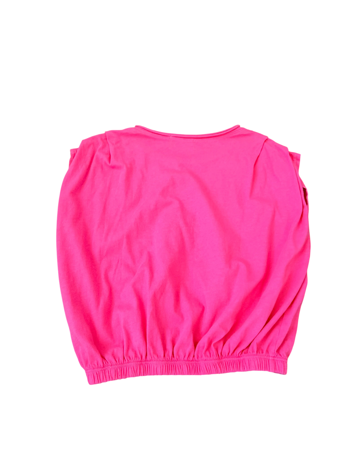 Tenly Pleated Shoulder Tee - Hot Pink