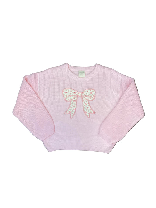 Ditsy Floral Bow Knit Sweater