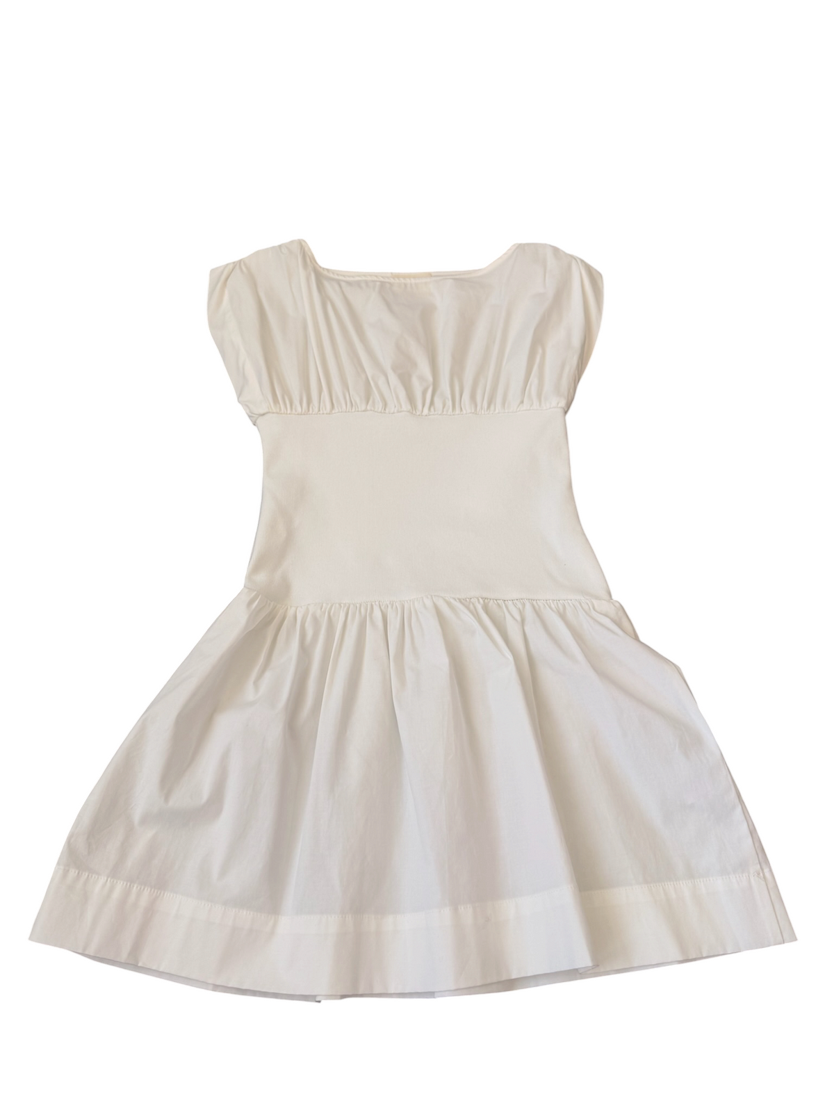 Tenly Poplin Contrast Mini Dress - White
