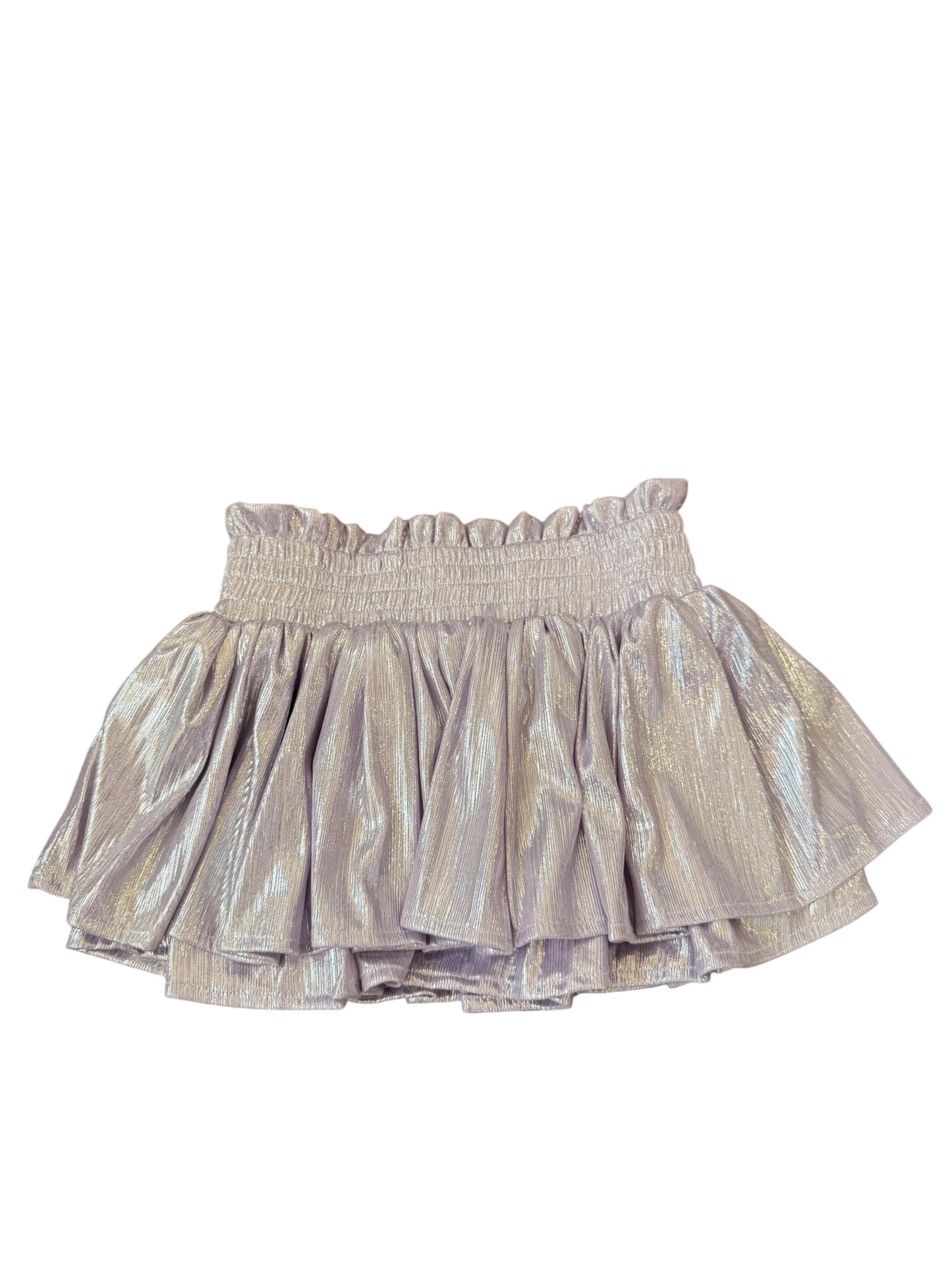 Shimmer Plisse Skort - Lavender Ice
