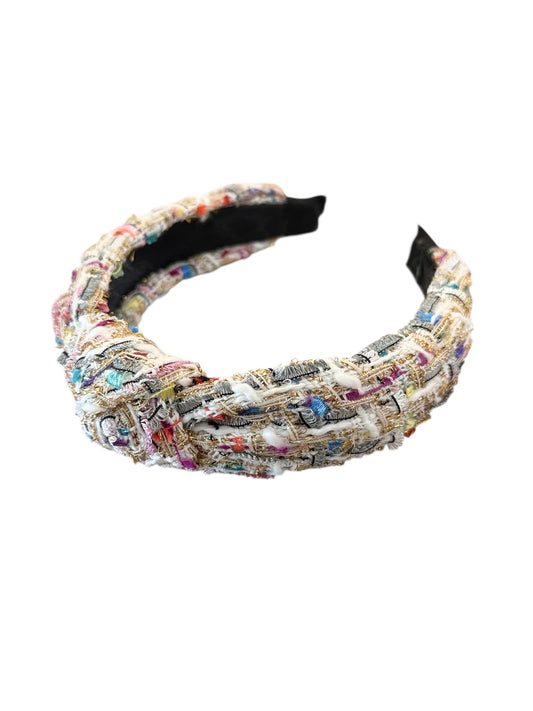 Tweed Knotted Headband - Ivory