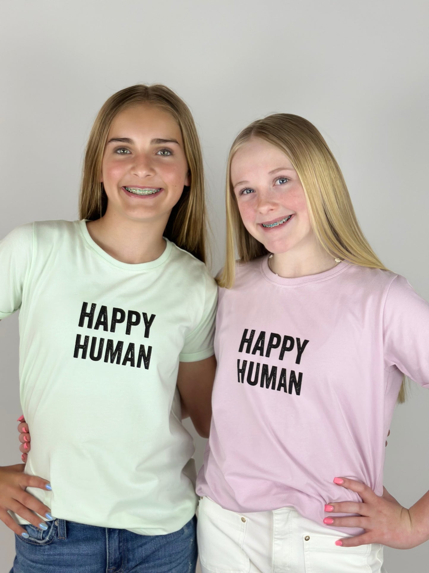 Happy Human Tee - Mint Green