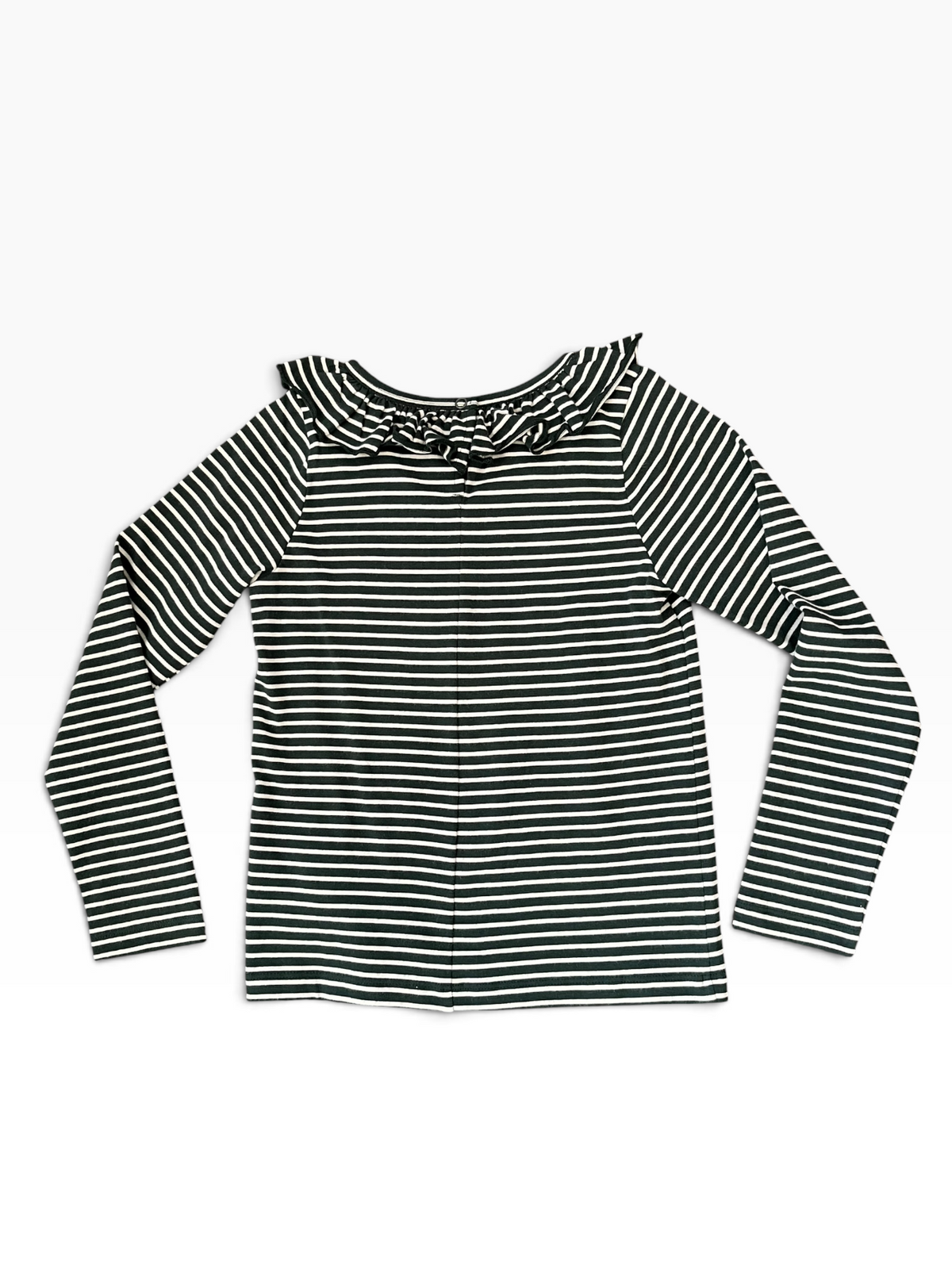 Molo Rica Ruffle Collar Long Sleeve Striped Tee