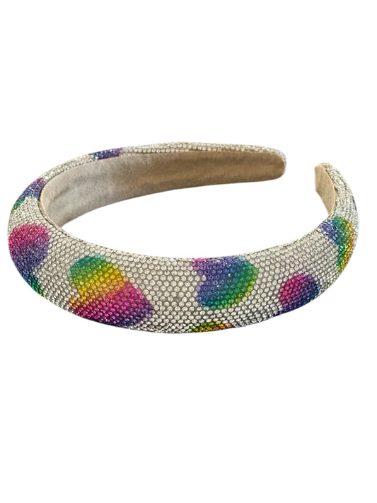 Rhinestone Heart Headband - Clear