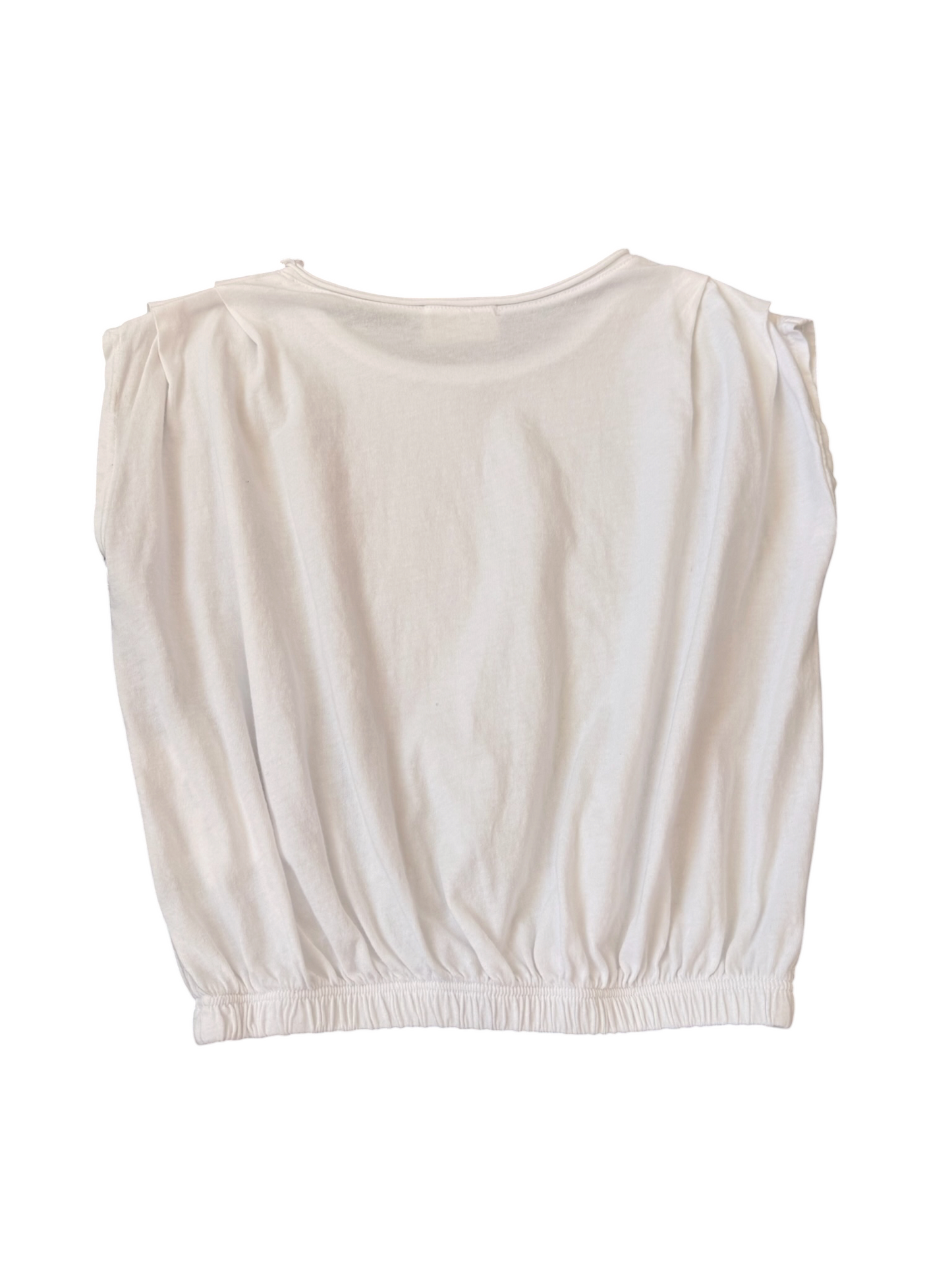 Tenly Pleated Shoulder Tee - White