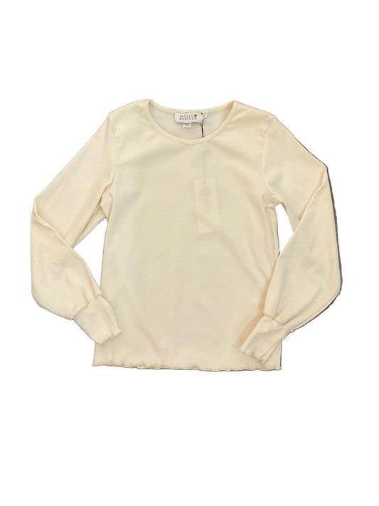 Layering Long Sleeve Tee with Ruffle Trim - Ivory