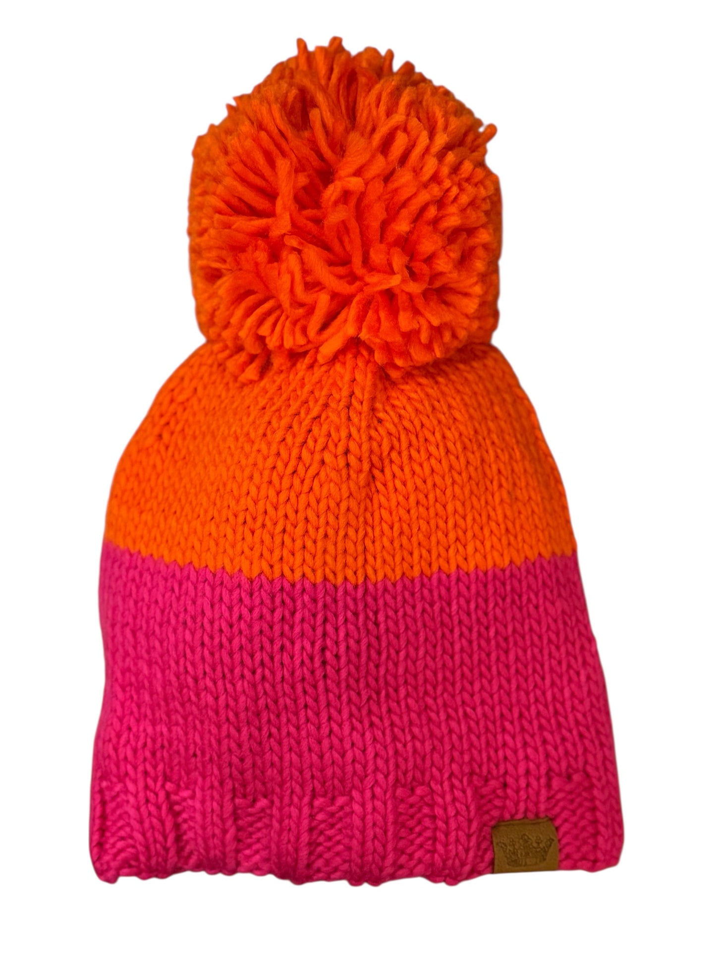 Color Block Pom Beanie