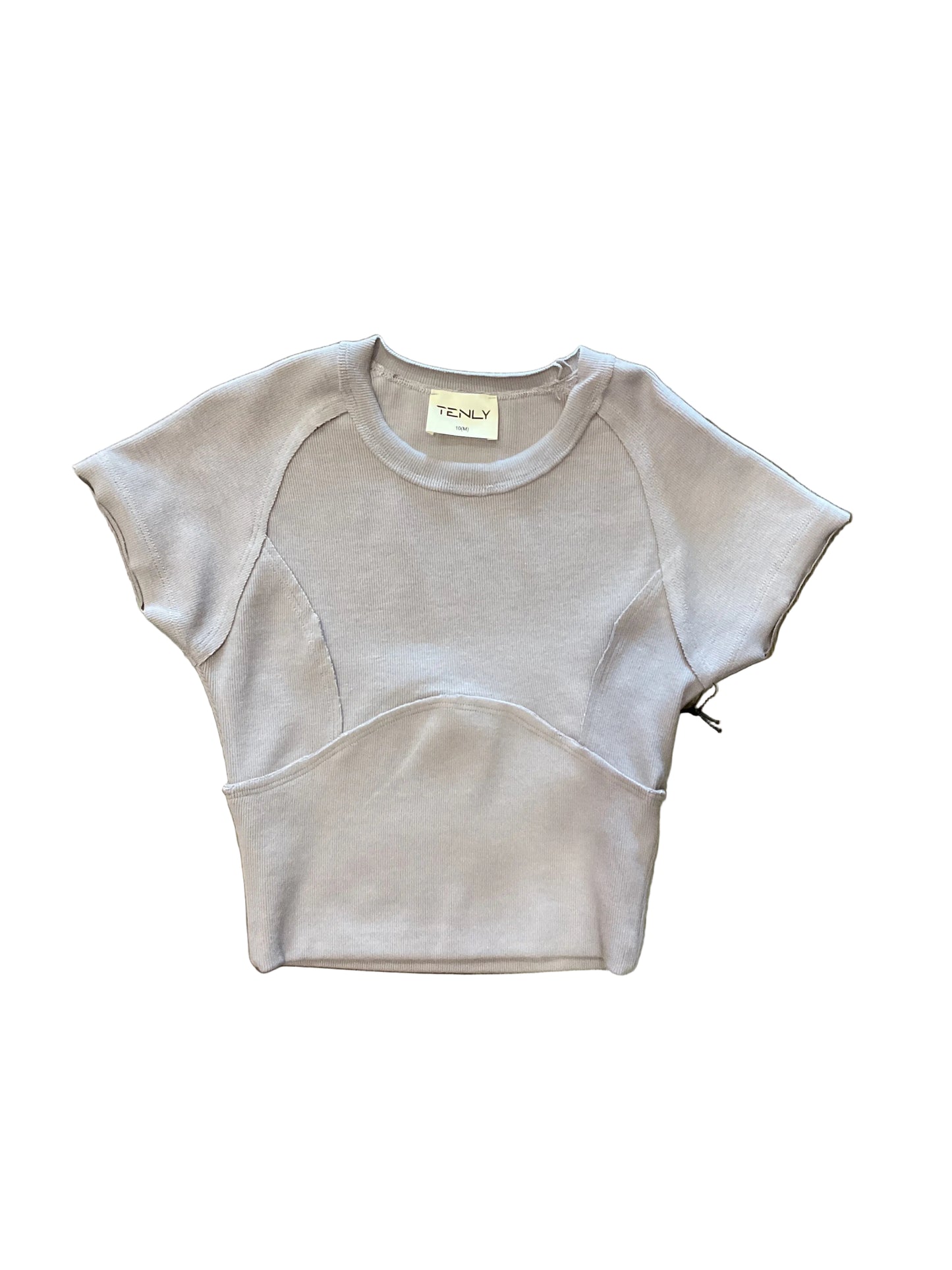 Tenly Rayon Rib Cap Sleeve Tee - Cobblestone