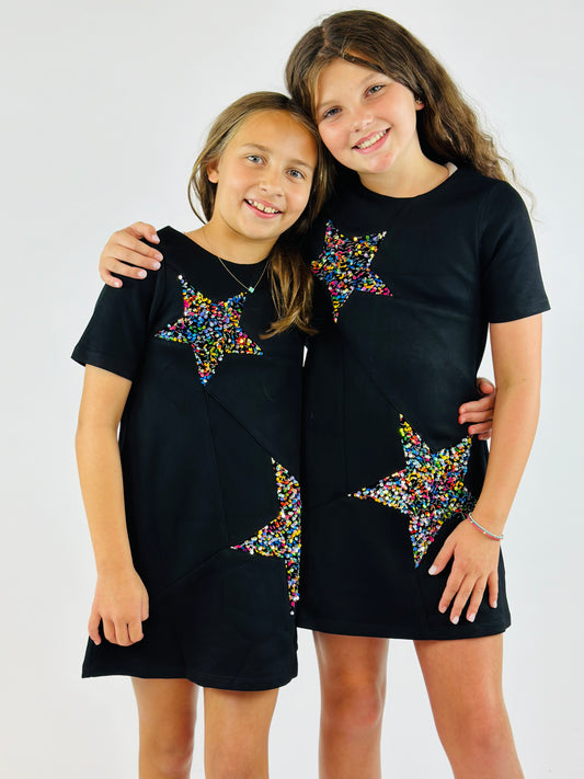 Sequin Stars Shift Dress