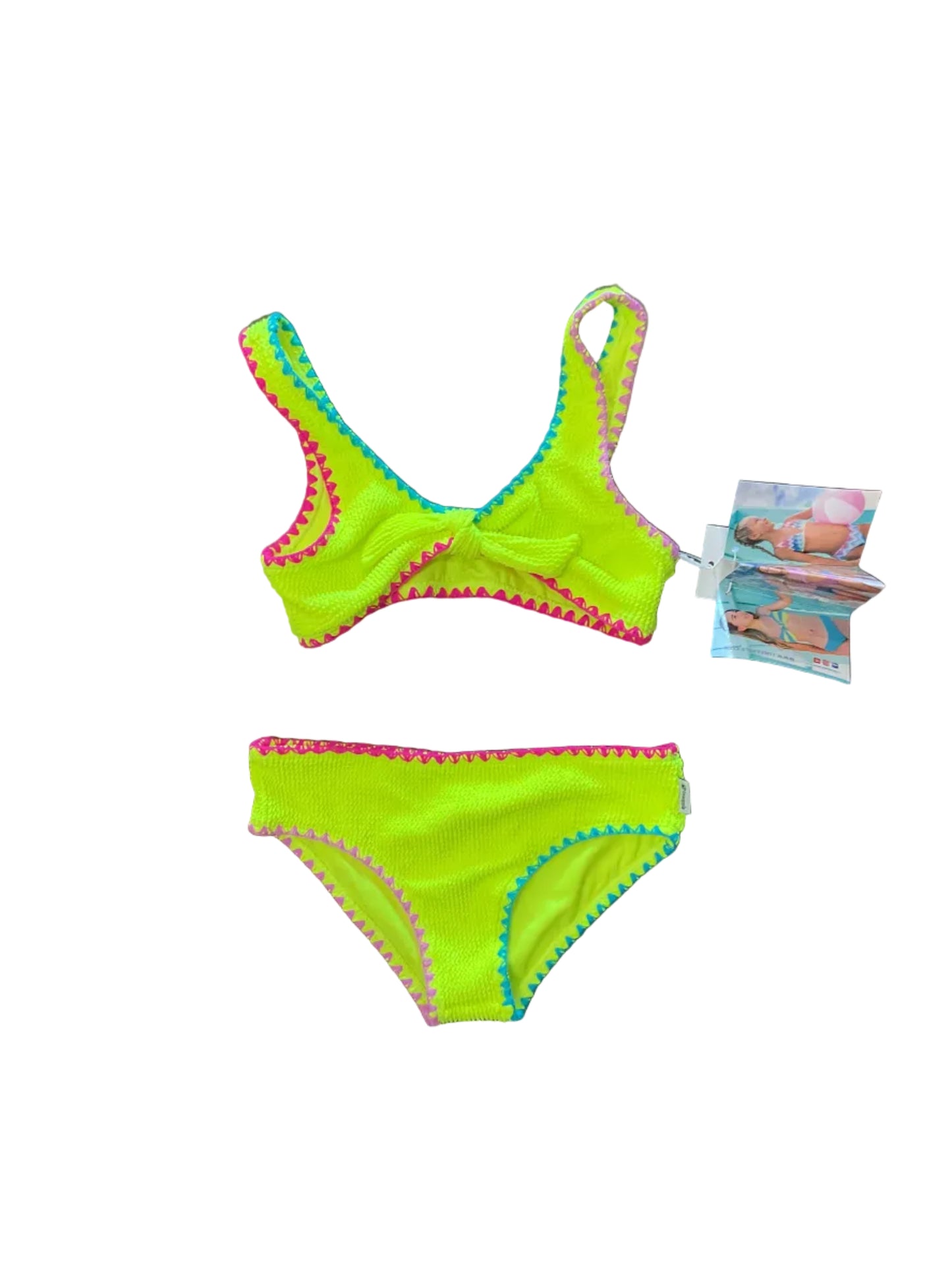 Izy Tie Bikini with Embroidered Trim