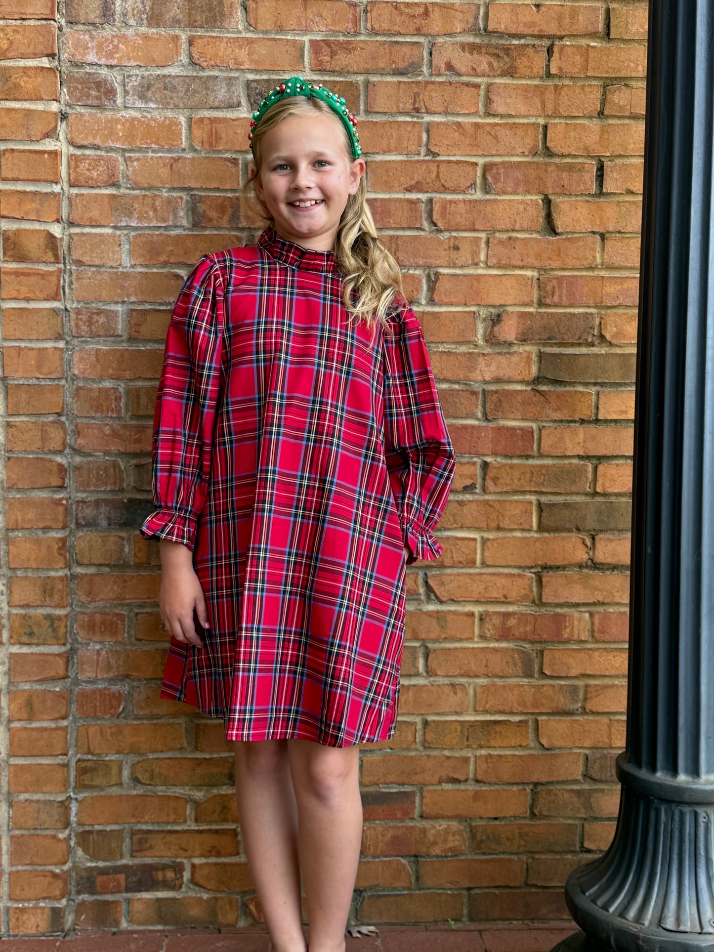 The Hollin Long Sleeve Bow Tween Dress