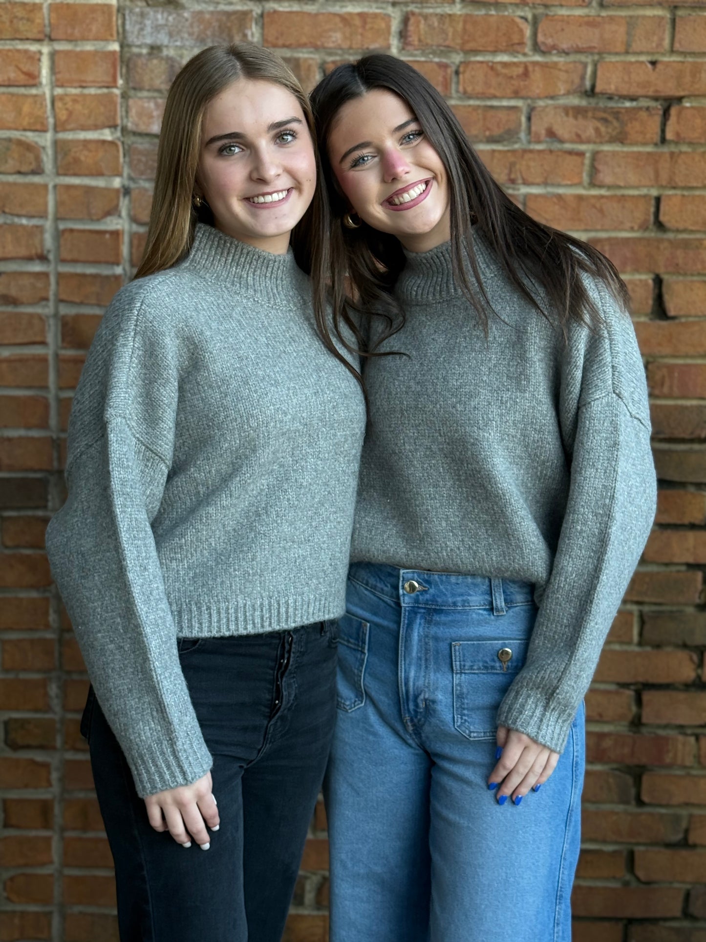 Chaser Mock Neck Cropped Sweater (Adult Sizing)