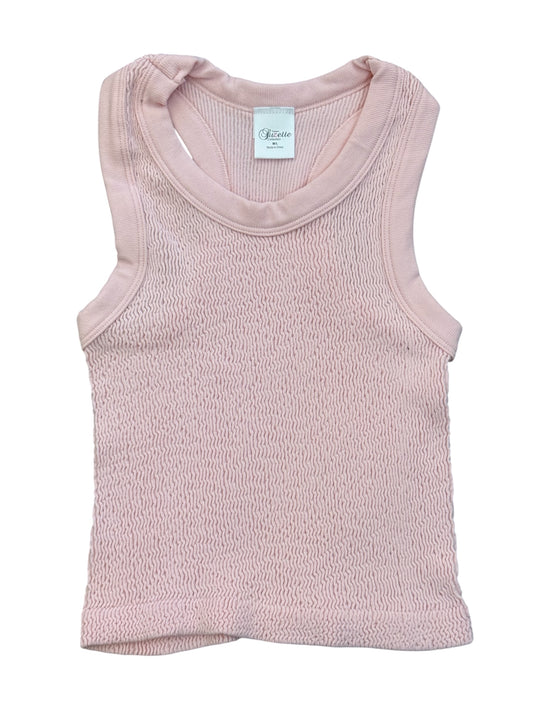 Smocked Crop Tank - Blush Pink