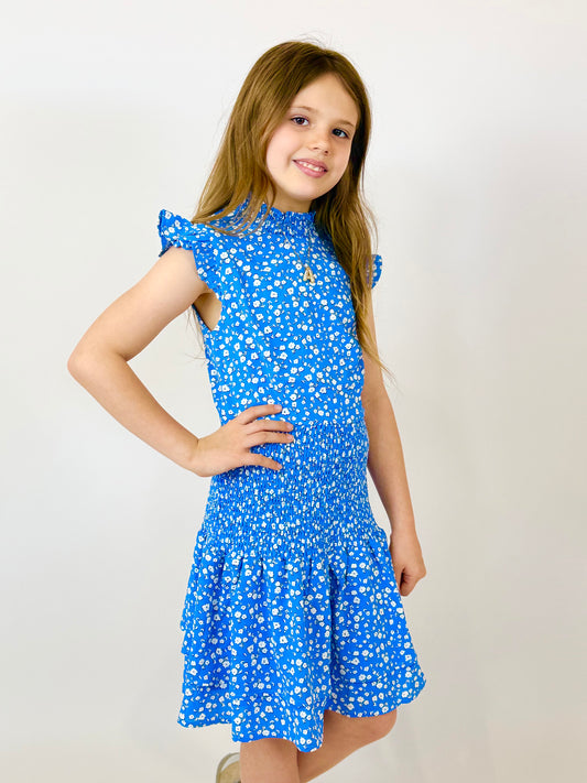 Selena Dress - Blue Floral