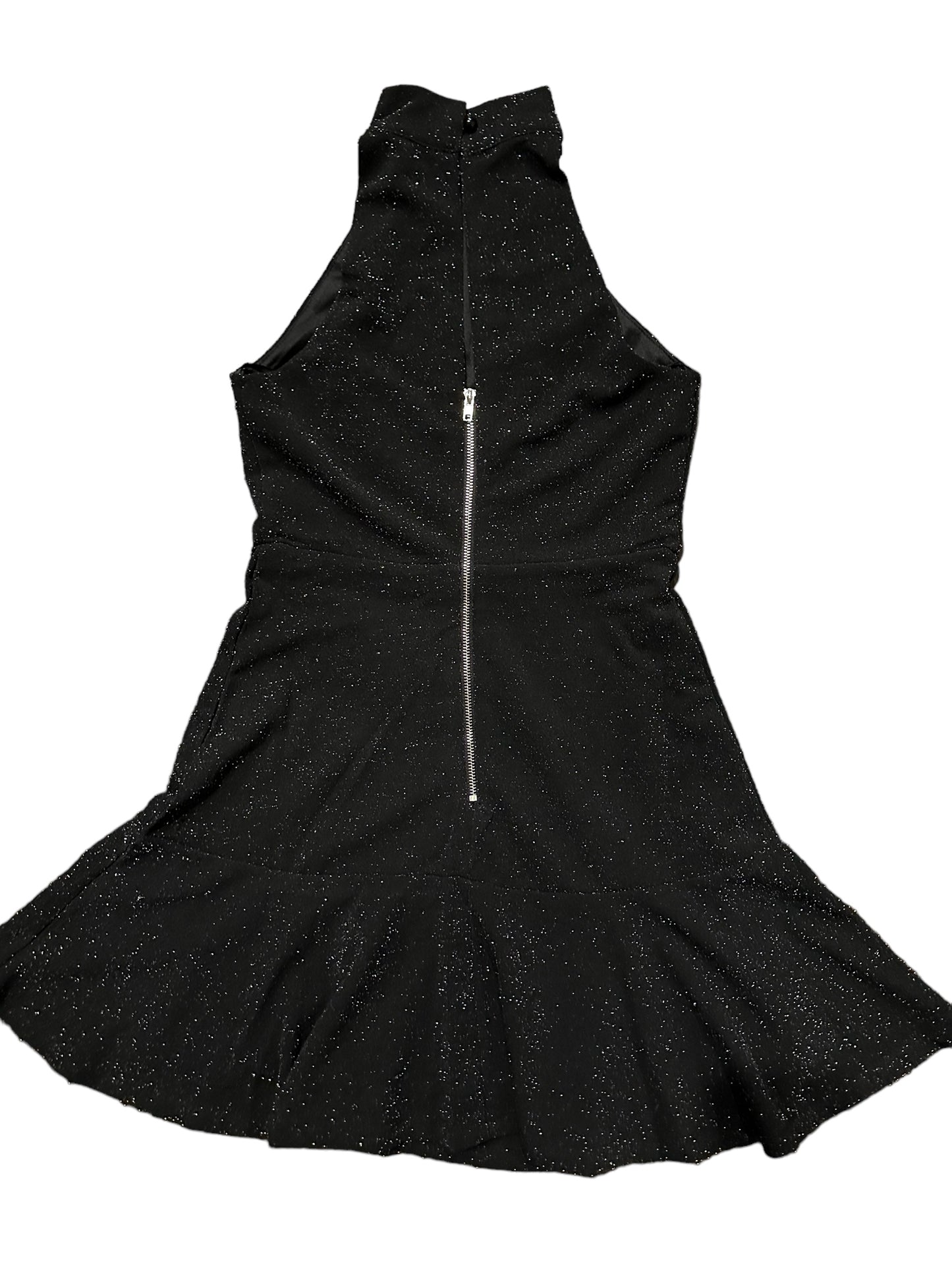 High Neck Shimmer Dress - Black