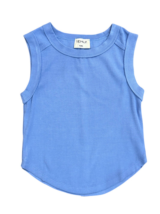 Tenly Rayon Rib Tank- Cobalt