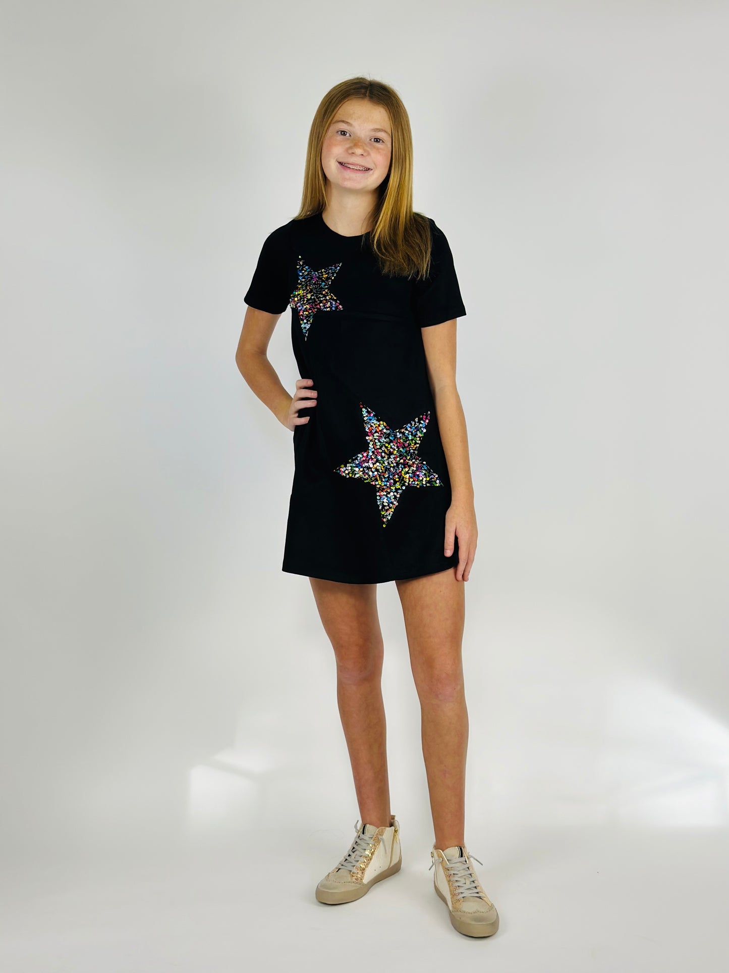 Sequin Stars Shift Dress