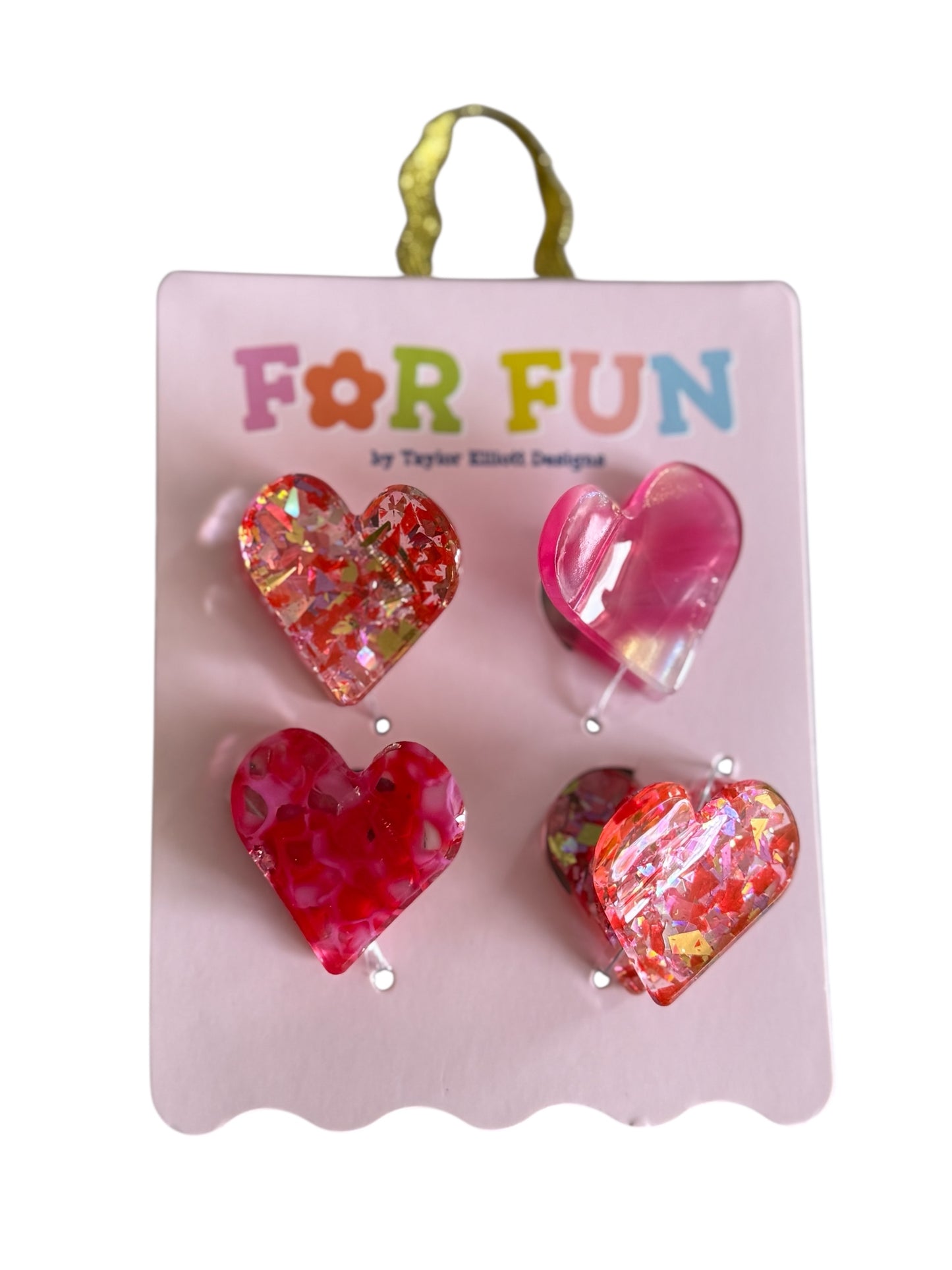 Mini Claw Hair Clip Set - Hearts