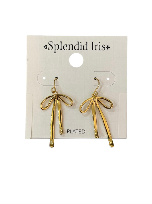 Long Flowy Bow Earring - Gold