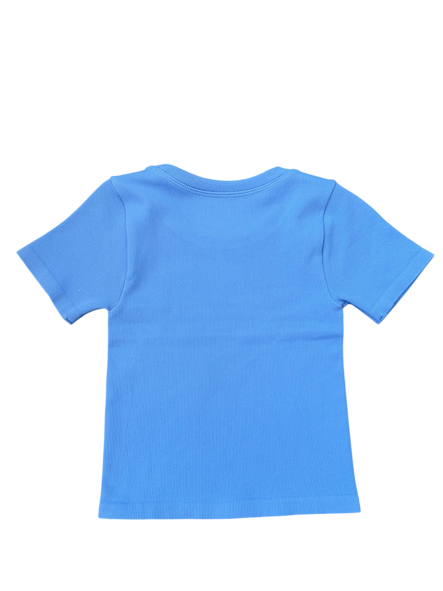 Ribbed Short Sleeve Shirt - Bright Blue